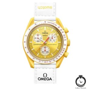 ساعت اسپرت امگا سواچ سفید زرد omegaswatch-SO33w105