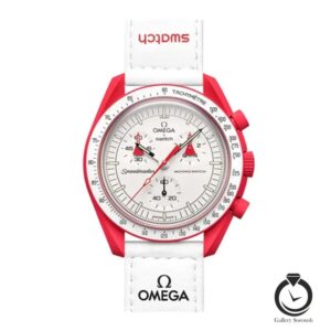 ساعت اسپرت امگا سواچ سفید قرمز omegaswatch-SO33w104