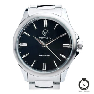 ساعت مردانه ویتوریا نقره ای مشکی vittoria-3396-ms-b