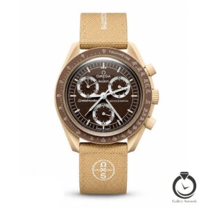 ساعت اسپرت امگا سواچ کرم قهوه ای omegaswatch-so32c100