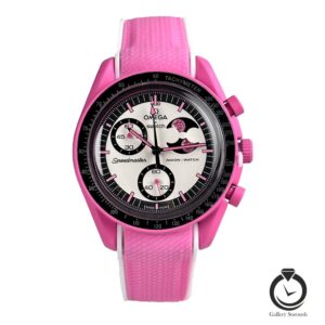 ساعت اسپرت امگا سواچ سرخابی سفید omegaswatch-so31p100