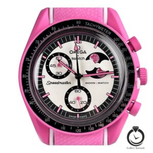 ساعت اسپرت امگا سواچ سرخابی سفید omegaswatch-so31p100