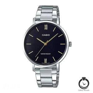 ساعت زنانه کاسیو نقره ای مشکی CASIO-LTP-VT01D-1B