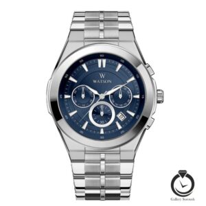 ساعت مردانه واتسون نقرهای سرمه ای WATSON-1204G-302