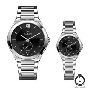 ساعت ست زنانه و مردانه واتسون نقره ای مشکی WATSON-1213GL-304