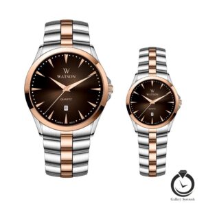 ساعت ست زنانه و مردانه واتسون رزنقره ای شکلاتی WATSON-1232GL-348