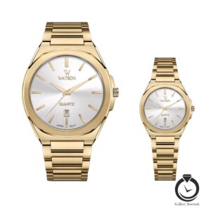 ساعت ست زنانه و مردانه واتسون طلایی سیلور WATSON-1241GL-101