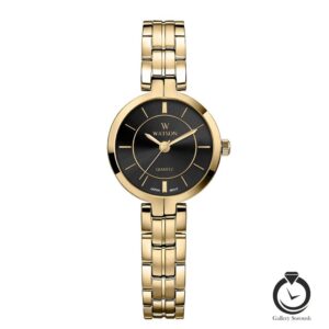 ساعت زنانه واتسون طلایی مشکی WATSON-1283L-102