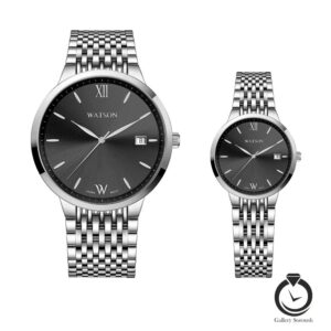 ساعت ست زنانه و مردانه واتسون نقره ای مشکی WATSON-1292GL-304