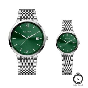 ساعت ست زنانه و مردانه واتسون نقره ای سبز WATSON-1292GL-313