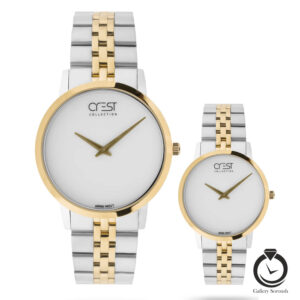 ساعت ست زنانه و مردانه کرست طلایی نقره ای سفید bcrest-9074-12