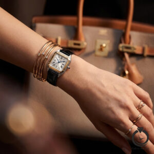 ساعت زنانه کارتیر مشکی طلایی سیلور cartier-4071-wb-sg