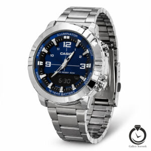 ساعت مردانه کاسیو نقره ای سرمه ای casio-5574-ms-n