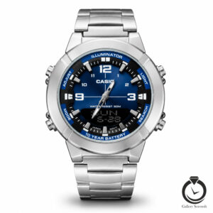 ساعت مردانه کاسیو نقره ای سرمه ای casio-5574-ms-n