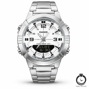 ساعت مردانه کاسیو نقره ای سفید casio-5574-ms-w