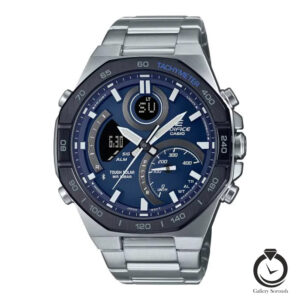 ساعت مردانه کاسیو نقره ای مشکی سرمه ای casio-ecb-950db-2a