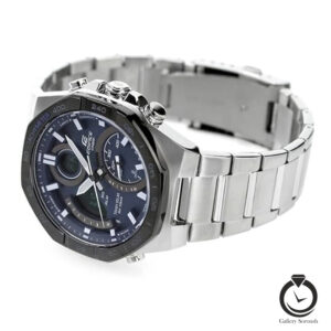 ساعت مردانه کاسیو نقره ای مشکی سرمه ای casio-ecb-950db-2a