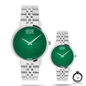 ساعت ست زنانه و مردانه کرست نقره ای سبز crest-9074-3