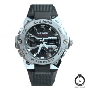 ساعت اسپرت دیزاینر مشکی نقره ای d-ziner-8302-bs