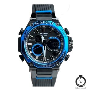 ساعت اسپرت دیزاینر مشکی آبی d-ziner-8319-bn