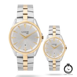 ساعت ست زنانه و مردانه لاکسمی طلایی نقره ای سیلور laxmi-8551-gl-5