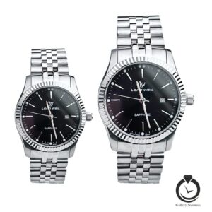 ست ساعت زنانه و مردانه لوندویل نقره ای مشکی londweil-60084-ml-1