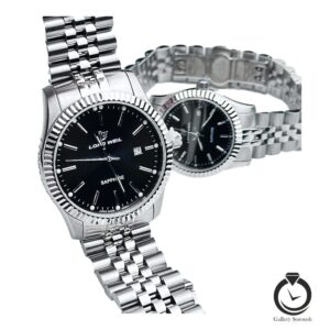 ست ساعت زنانه و مردانه لوندویل نقره ای مشکی londweil-60084-ml-1