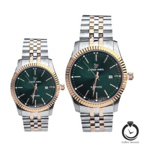 ست ساعت زنانه ومردانه لوندویل رزنقره ای سبز londweil-60084-ml-2