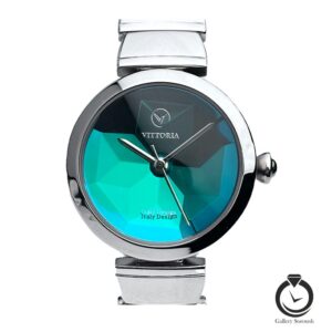 ساعت زنانه ویتوریا نقره ای سبز الماسی vittoria-3395-ws-g