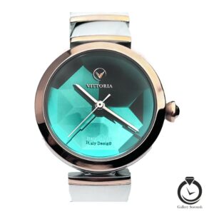 ساعت زنانه ویتوریا رزنقره ای سبز الماسی vittoria-3395-wsr-g