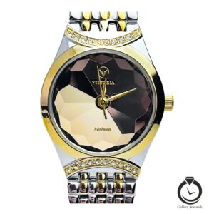 ساعت زنانه ویتوریا طلایی نقره ای طلایی الماسی vittoria-3397-wsg-g