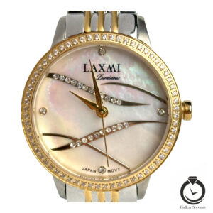 ساعت زنانه لاکسمی طلایی نقره ای سفید laxmi-8082-1