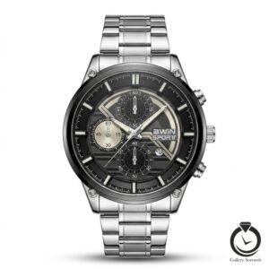 ساعت مردانه بوین اسپرت نقره ای مشکی bwinsport-1108-ms-b