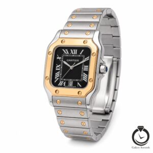 ساعت مردانه کارتیر رزنقره ای مشکی cartier-3651-msr-b