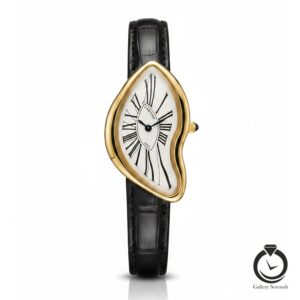 ساعت زنانه کارتیر مشکی طلایی سفید cartier-4073-wb-gw