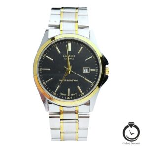 ساعت مردانه کاسیو طلایی نقره ای مشکی casio-1199-msg-b
