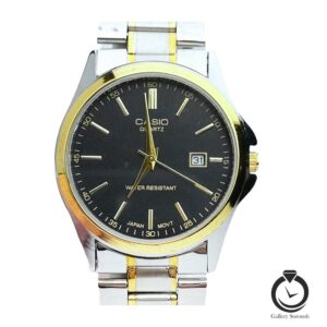 ساعت مردانه کاسیو طلایی نقره ای مشکی casio-1199-msg-b