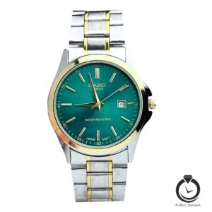 ساعت مردانه کاسیو طلایی نقره ای سبز casio-1199-msg-g