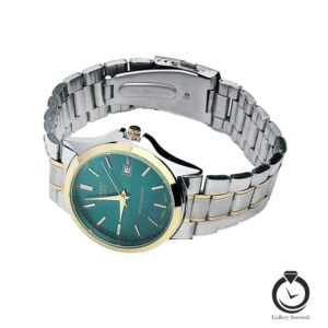 ساعت مردانه کاسیو طلایی نقره ای سبز casio-1199-msg-g