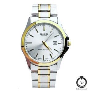 ساعت مردانه کاسیو طلایی نقره ای سیلور casio-1199-msg-s