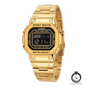 ساعت مردانه کایو طلایی مشکی casio-8286-mg