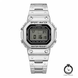 ساعت مردانه کاسیو نقره ای مشکی casio-8286-ms