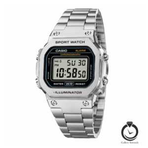 ساعت مردانه کاسیو نقره ای مشکی casio-8286-ms