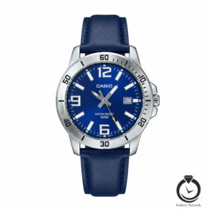 ساعت مردانه کاسیو سرمه ای نقره ای casio-mtp-vd01l-2b