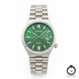 ساعت مردانه سیتیزن نقره ای سبز citizen-1365-ms-g