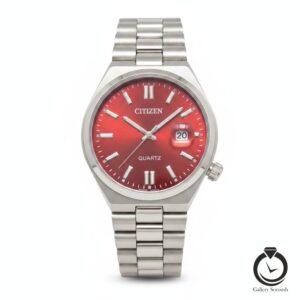 ساعت مردانه سیتیزن نقره ای قرمز citizen-1365-ms-r