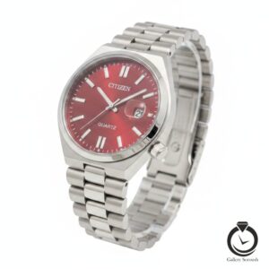 ساعت مردانه سیتیزن نقره ای قرمز citizen-1365-ms-r