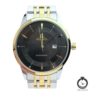 ساعت مردانه گرینویچ طلایی نقره ای مشکی greenwich-773-msg-b
