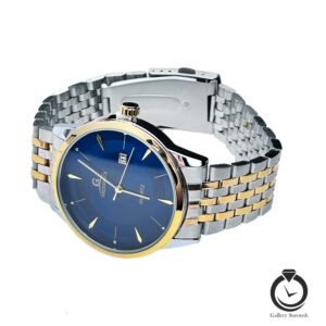 ساعت مردانه گرینویچ طلایی نقره ای سرمه ای greenwich-773-msg-n