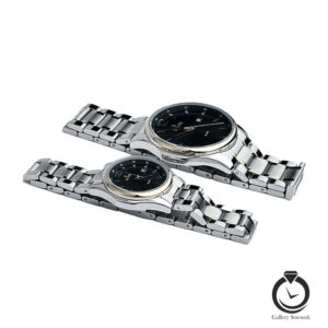 ست ساعت زنانه و مردانه کایزن طلایی نقره ای مشکی kaizen-3306d